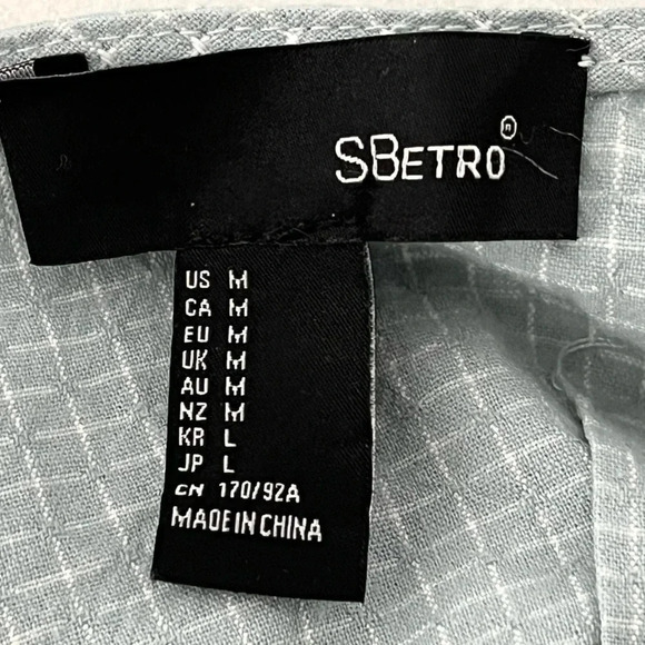 Suzanne Betro/ Blue & white/ Checkered/Adjustable crop top/Halter tied/Size US M - Picture 5 of 8